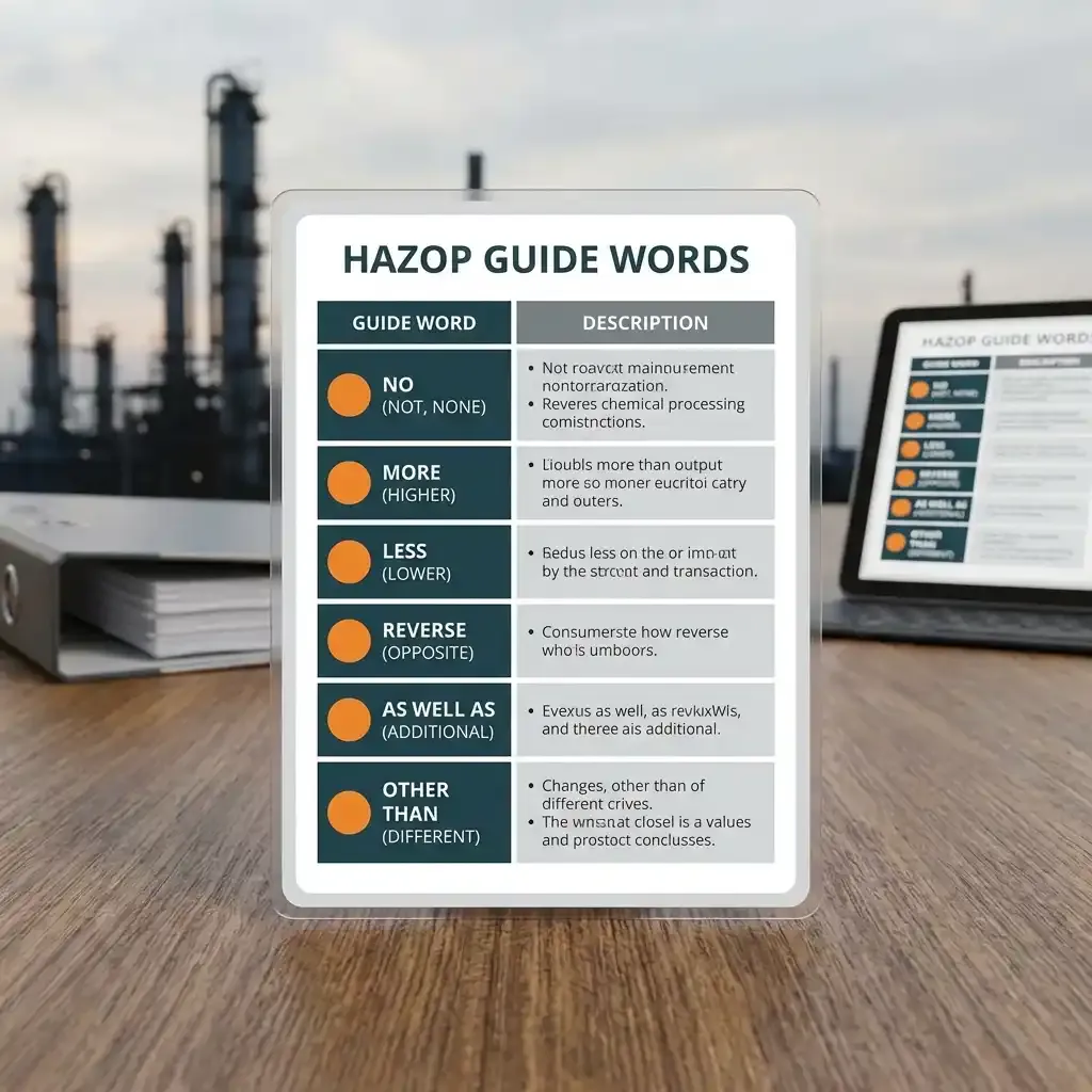 Featured image for HAZOP Guide Words: Complete Reference Card with Examples [Downloadable PDF]